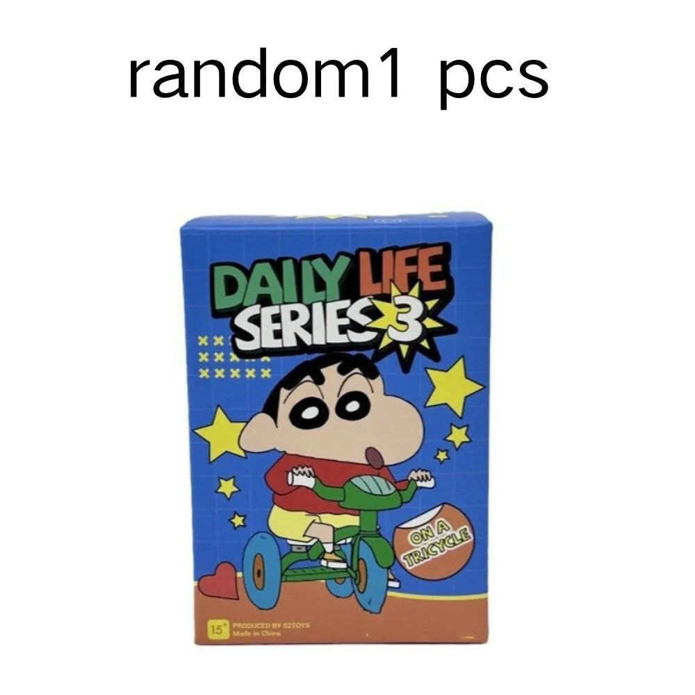1/8PCS Crayon Shin-chan Anime Blind Box Daily Series3 Anime Doll Action Figure Model Collection Toys Handmade Ornament XMAS Gift