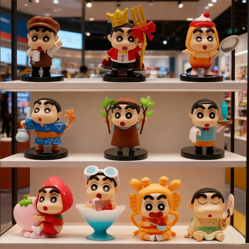 10pcs/Set Crayon Shin-chan Action Figure Toy Delicious Spring Daybu Shin-chan Figurine Collectible Model Doll Fans Gifts