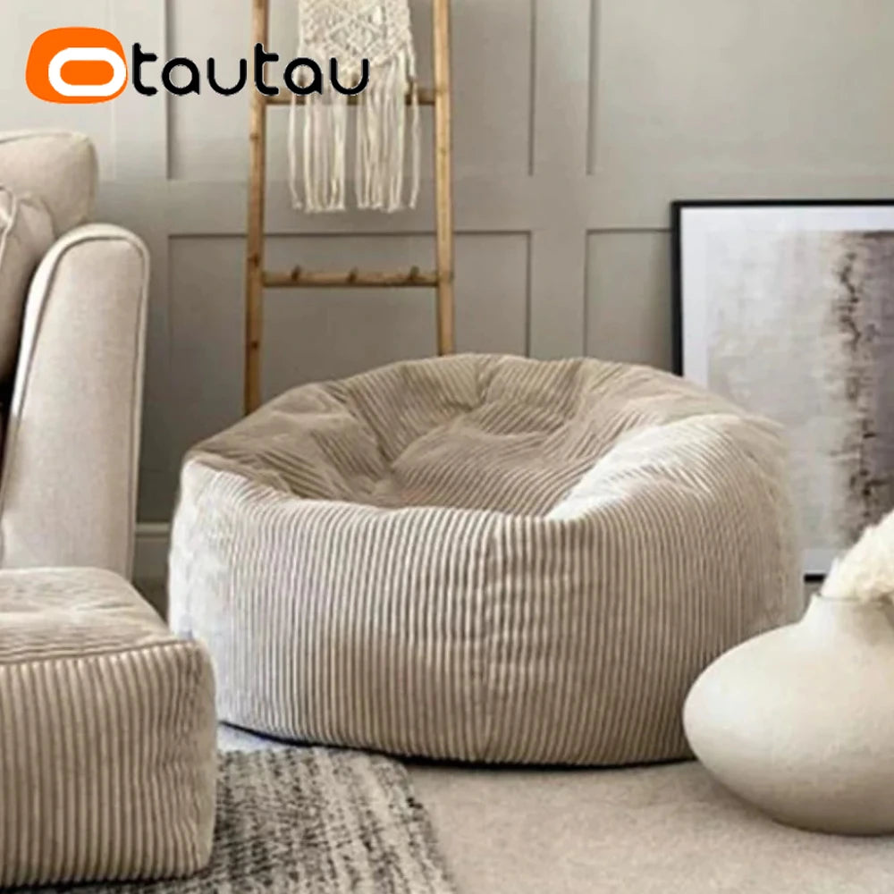 OTAUTAU Corduroy Bean Bag Cover DD025【No Filler Inside! You Need To Buy Filler By Yourself !】