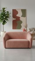 Sculptural Velvet Sofa With Channel Tufting